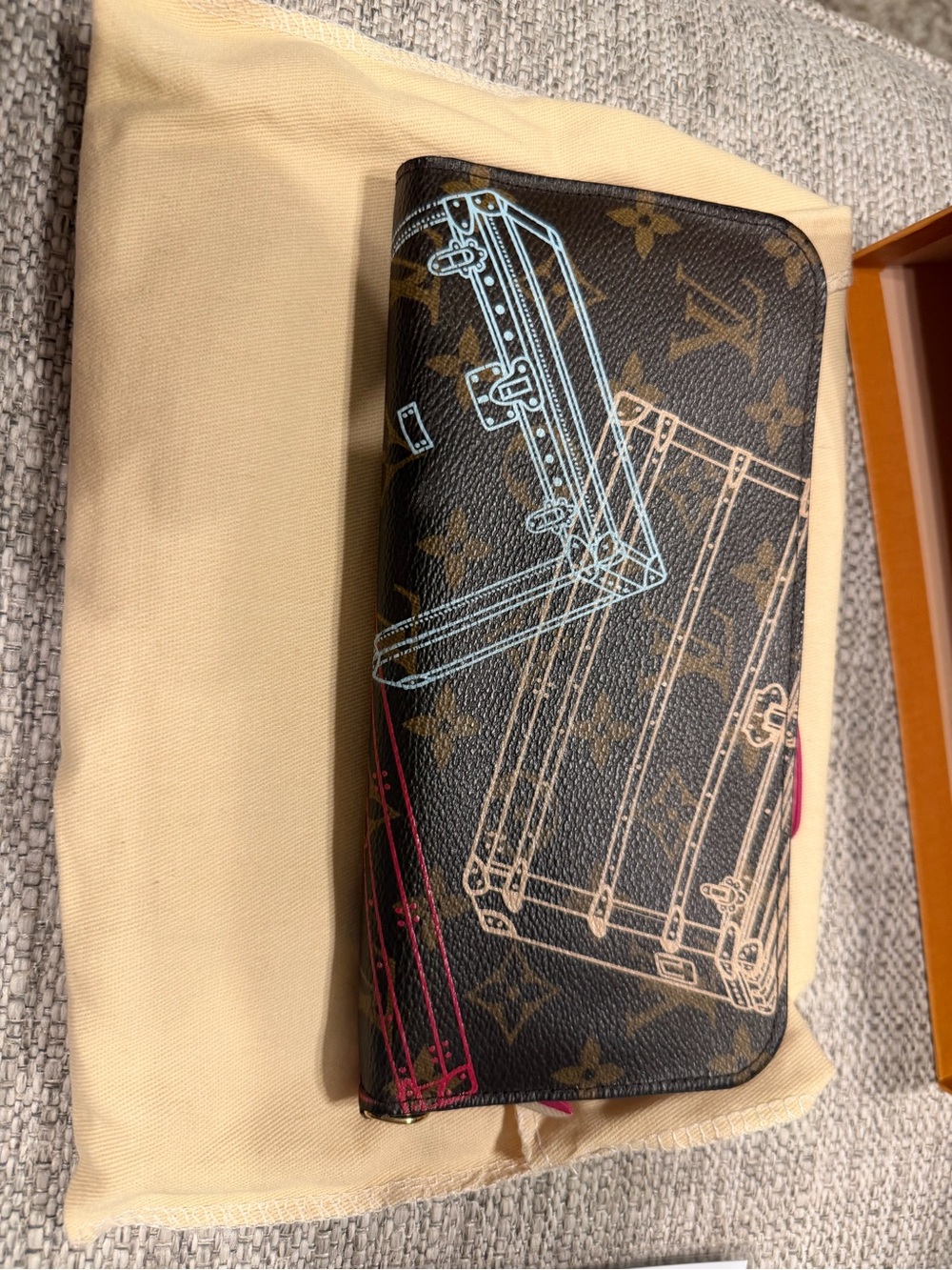 Louis Vuitton Monogram Canvas Trunk Print Zip Wallet